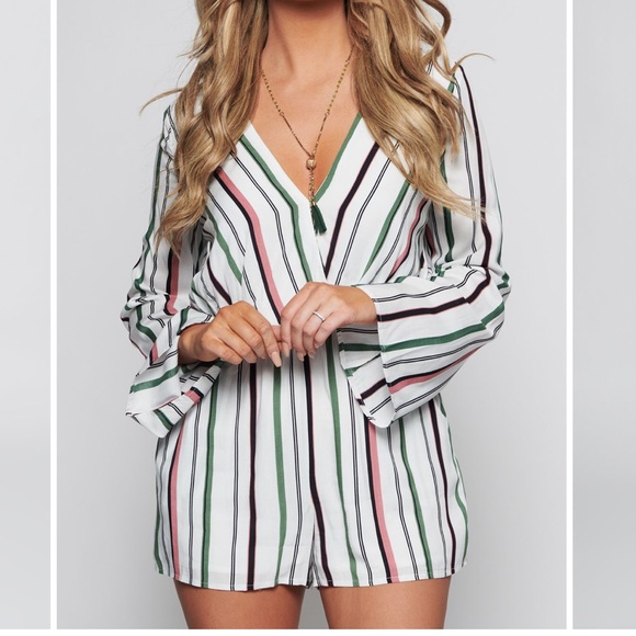 Nanamacs Walk The Line Striped Romper - Picture 7 of 8